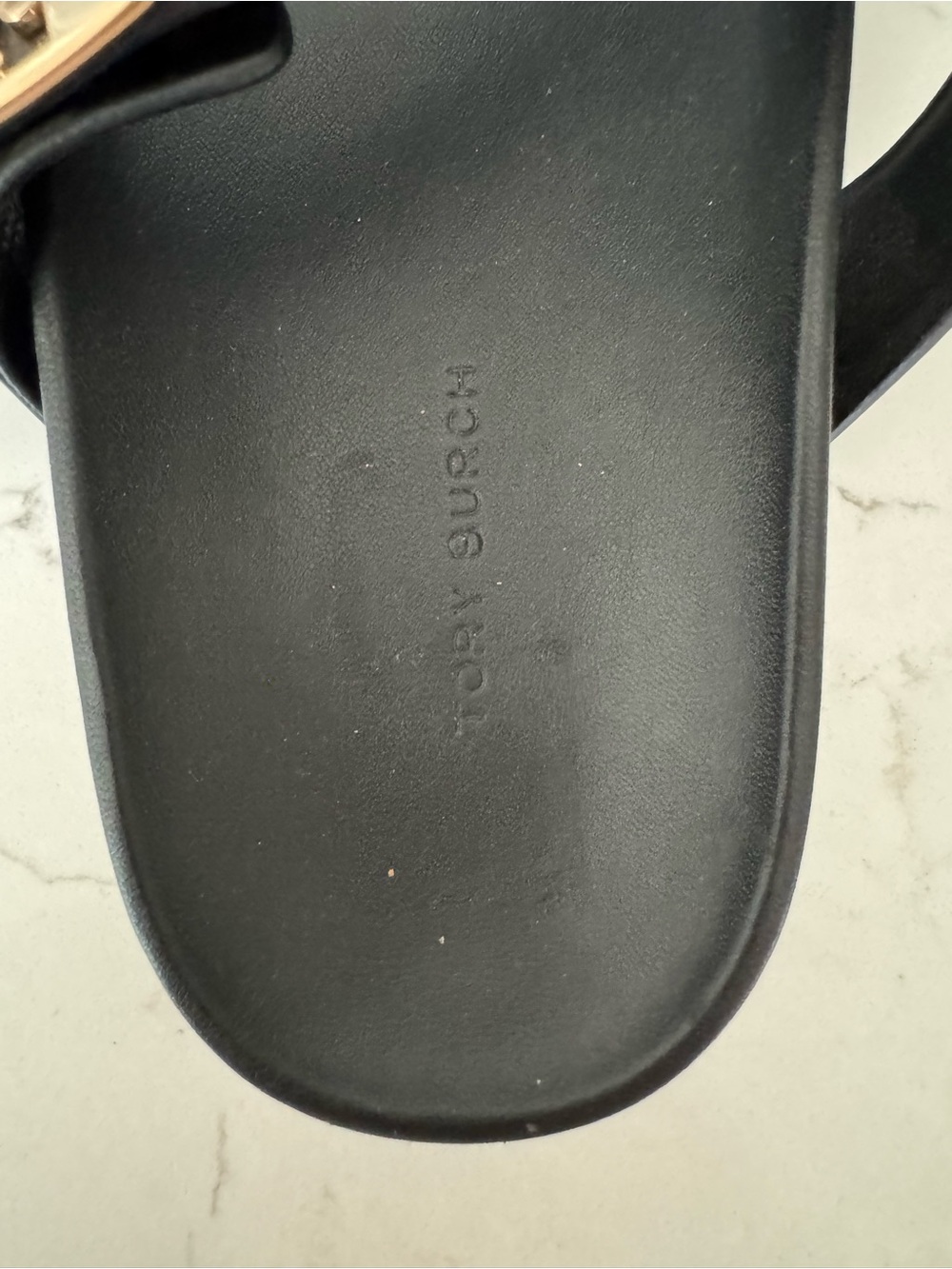 Tory Burch Black Leather Mellow T-Strap Sandals - Picture 6 of 6